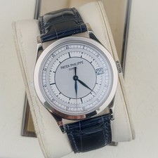 2015 Patek Philippe Calatrava Sector Dial White Gold 38mm 5296G Men's Watch