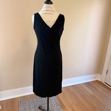 Lauren Ralph Lauren Womens Black Tank Cinched Waist Dress With Cover Size L