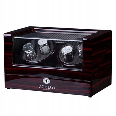 Uhrenbeweger APOLLO SINCE 1973  fur 4 uhr Exklusive Uhrenbox Uhrenkasten
