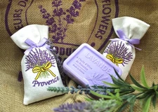 Sachets of Lavender Flowers from Provence, 100% Natural Lavender Soap