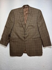 Burberry Blazer Mens 42 Brown Plaid 100 Cashmere Sport Coat Kensington Jacket
