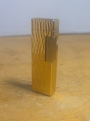 VINTAGE COLIBRI SLIM ROLLER LIGHTER GOLD TONE HOBNAIL DIAMOND PATTERN JAPAN