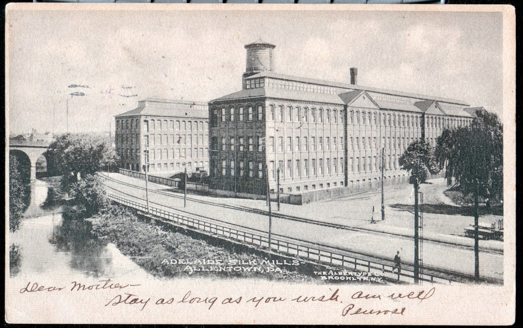 ALLENTOWN PA Adelaide Silk Mills Antique Albertype B&W Postcard Early