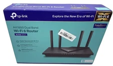 TP-Link Archer AX21 AX1800 Dual-Band Mesh Wi-Fi 6 Router Black New Open Box