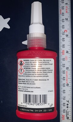 Loctite Grade B Medium Fine Threadlocker 50mL / 1.69 FL OZ 199013