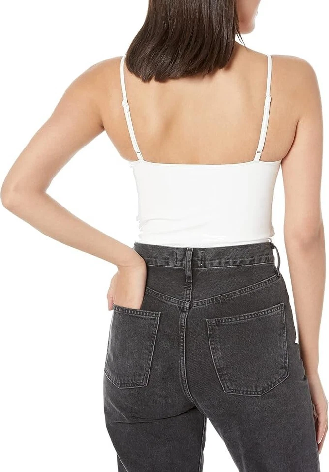 Body Commando L3667 Blanco Imitación Charol Correa Espagueti Talla XS Foto 3 de 3