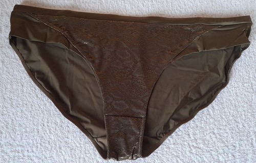 Grün Schlangenspitzendetail Höschen hohes Bein Schlüpfer Slip seidige Hose 18 US 10