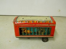 Vintage Japan Tin Friction Circus Live Stock Hauler Trailer Tin Litho