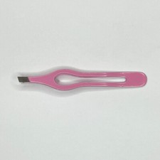 Pink Slant Tip Tweezers with Grip Holes TweezerStore.com