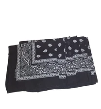 6 Pcs Paisley Print Bandana 100% Cotton Face Mask Cover Head Warp -  BLACK