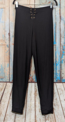 Else Womens Size Medium Black Drawstring Flat Front Tapered Leg Sweat Pants