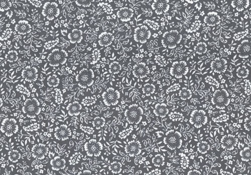 100% cotton quality craft fabric by the metre floral dress fat quarter NAVY grey - Picture 19 of 21