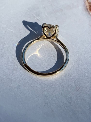 Hidden Heart Engagement Ring Solid 10K 