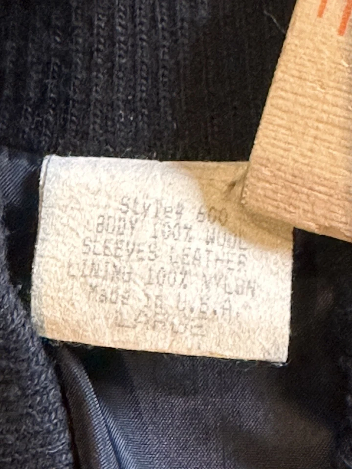 复古皮革 Donruss 1993 羊毛和黑色校服夹克 MLB 尺寸 L 非常好! — 第 3/4 张图片