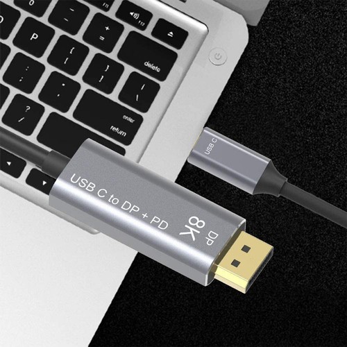 8K 60Hz USB-C to Displayport 1.4 Cable 1M USB 3.1 Type C to DP W/ PD Charging - Picture 7 of 11