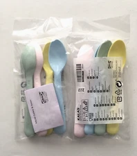 Lot 2 pack IKEA KALAS Pastel Child Kid Spoons Set 8 piece New