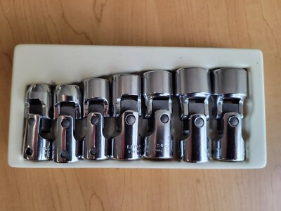 Proto 7 Piece 3/8'' Drive 6 Point SAE Universal Joint Socket Set  3/8 through 3/4