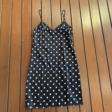 Damsel & Silk Size 6 Mini Dress Black Polka Dot Cocktail