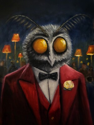 Moth Gentleman - original oil painting - direct from artist