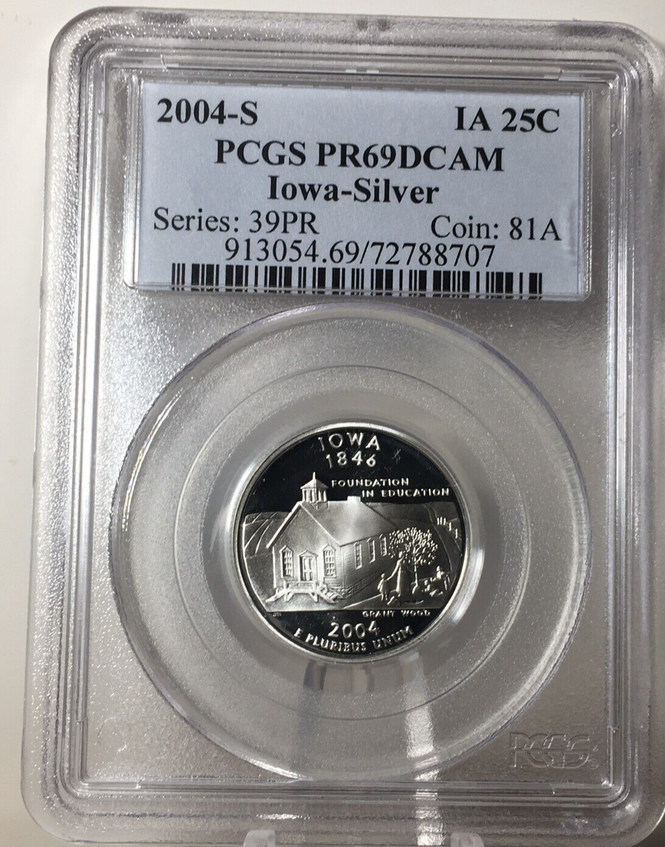 PCGS PR69DCAM 2004 S シルバー アイオワ州立地区 PCGS PR69DCAM 2004 S シルバー アイオワ州立地区 2004-S Iowa