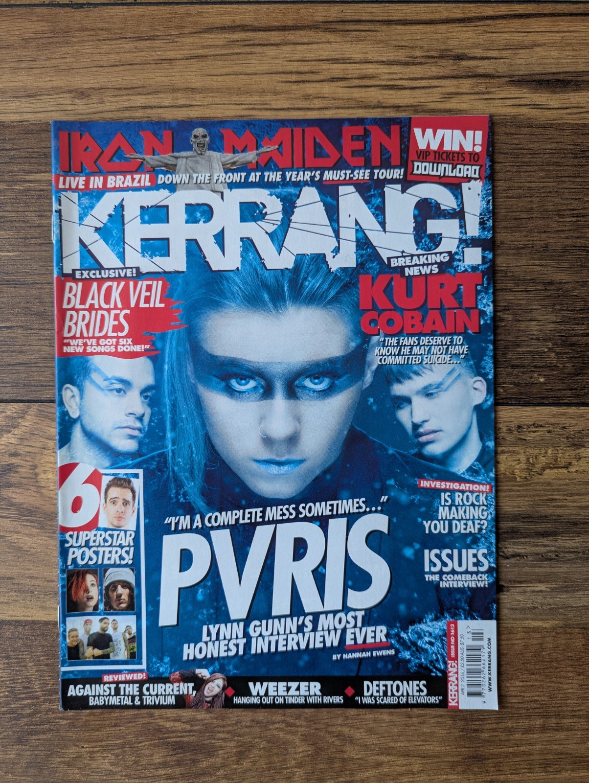 Kerrang! 1613 PVRIS, Iron Maiden, Black Veil Brides, Issues, 6 Superstar Posters