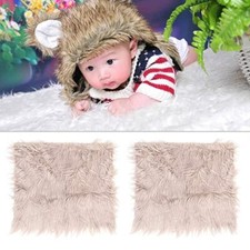 OULII Baby Photo Props Soft Fur Quilt Photographic Mat DIY Newborn Baby Photo