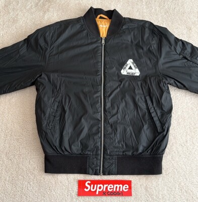 XL) PALACE SKATEBOARDS THINSULATE BOMBER JACKET BLACK SIZE EXTRA