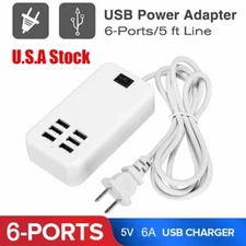 Multi Port USB Charger 6 Ports Wall Adapter Travel Hub AC Power Supply US Plug