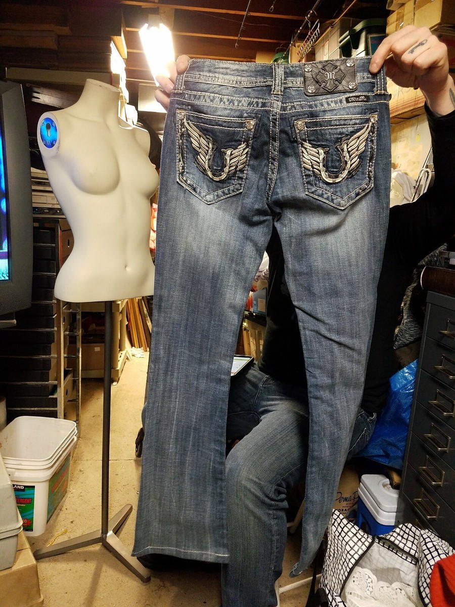 MISS ME Denim Women's Rhinestone wings Signature bootcut
