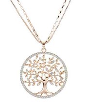 Tree of Life Necklace Crystal Pendant Necklace 2 Styles Gold, Silver & Rose Gold