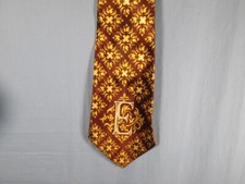 Vintage 1940s 1950s Prob. Silk Necktie Tie Wide Swing E initial 9358