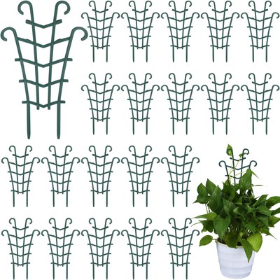 50PCS Stackable Mini Trellis Plastic Support for Potted Plants & Climbing Peas