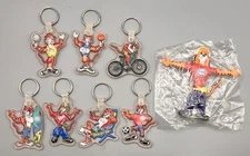 ESSO OIL & GAS PROMO TIGER KEYCHAIN KEYRING LOT of 8 - 2.5" & 3.5" TALL 1980's