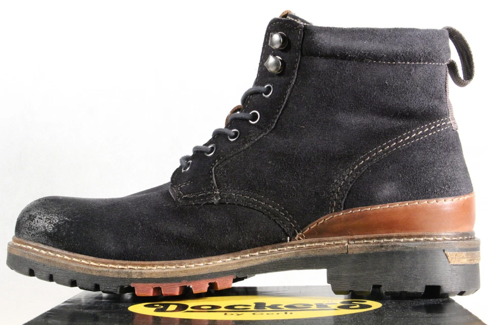 Dockers De Gerli Botas Stefeletten Botas Invierno Cuero Azul Nuevo - Imagen 4 de 4