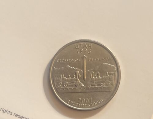 2007-D 25C Utah Struck on Elliptical Plan State Quarter Mint Errors - Picture 2 of 4
