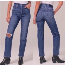 Abercrombie  Fitch The Ankle Straight Ultra High Rise Jeans '90s Denim 25