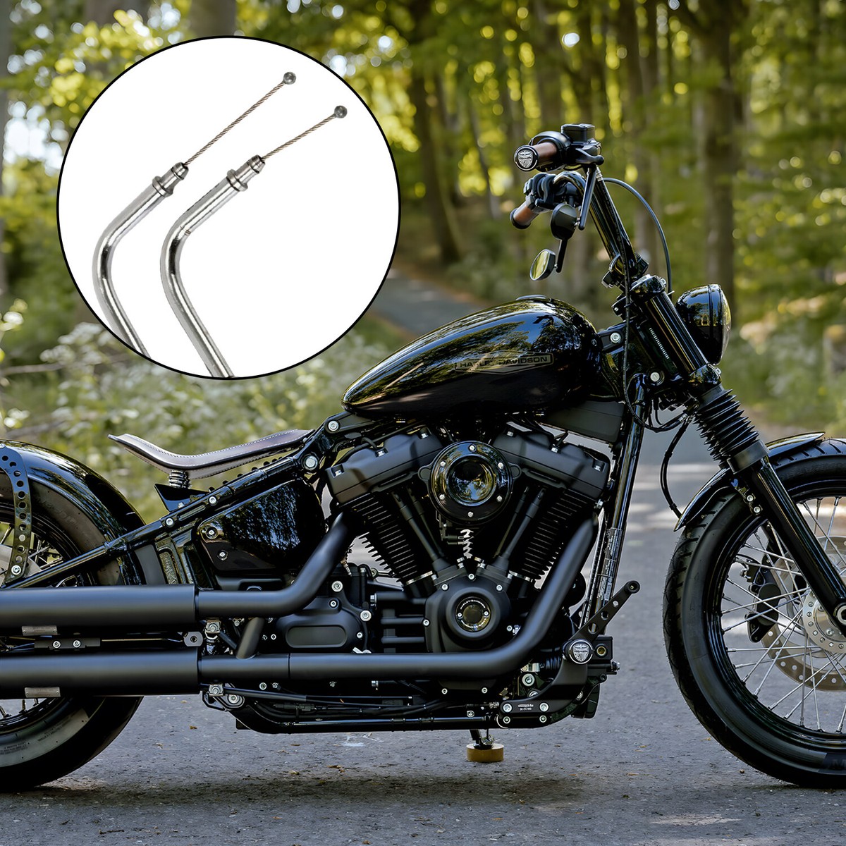 V-Twin Manufacturing 42 In. Stainless Steel Throttle And Idle Cable Set 28 0113sp 8.p1919363