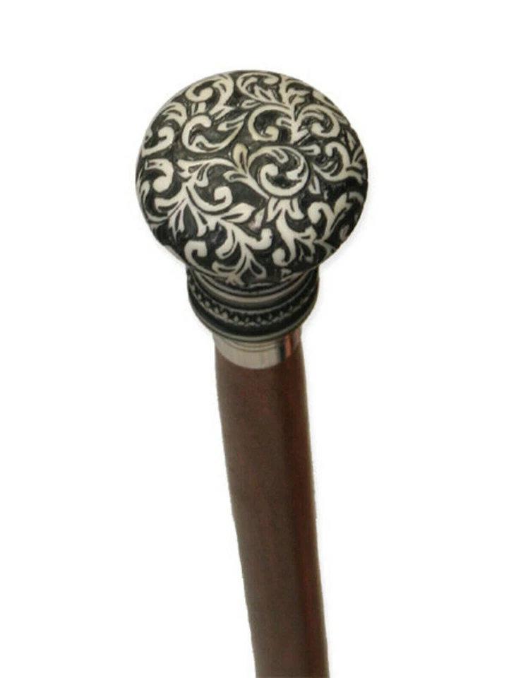 Bastón de filigrana FUNCIONANDO - Bastón de madera de marfil sintético hombres mujeres Foto 2 de 4