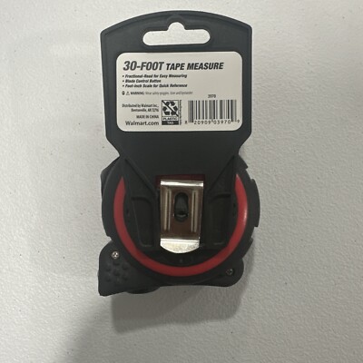 30' Foot Tape Measure Hyper Tough Rubber Grip Large Easy To Read