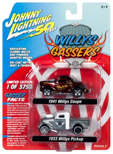 Johnny Lightning New 1/64th Diecast Cars 2 Pack Set '41 Willys Coupe & '33 Willy - Picture 5 of 5