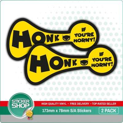 2 X Honk If You'Re Geile, Lustiger Auto Transporter Lkw Vinyl