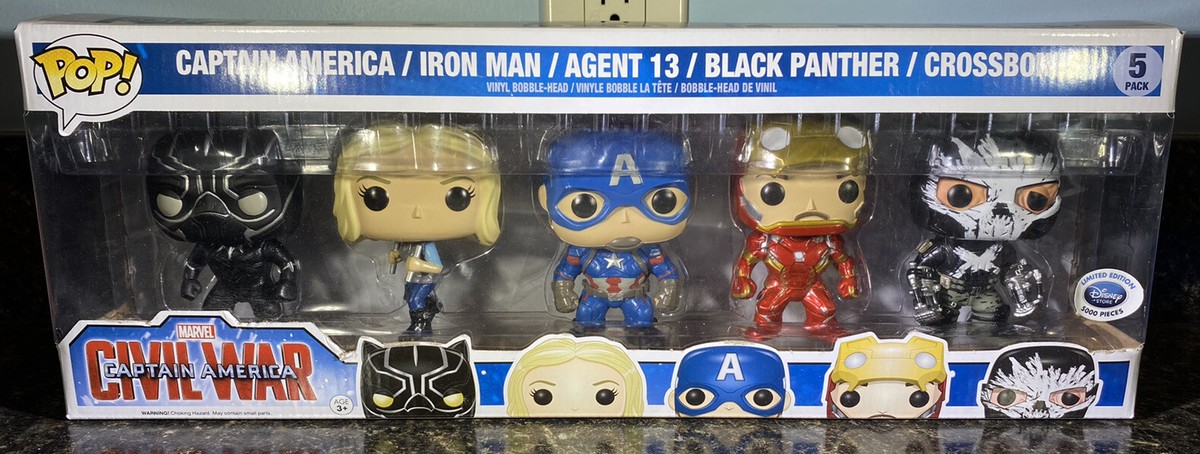 FUNKO POP CAPTAIN AMERICA CIVIL WAR DISNEY STORE EXCLUSIVE 5 PACK