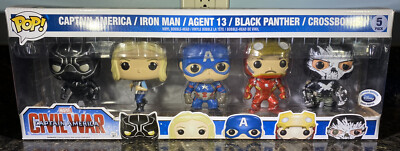 FUNKO POP CAPTAIN AMERICA CIVIL WAR DISNEY STORE EXCLUSIVE 5 PACK