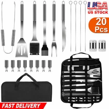 20pcs BBQ Grill Tool Set Stainless Steel Barbecue Utensil Kit Grill Accessories
