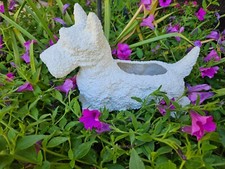 Vintage Scottish Terrier Scottie Dog Planter Wiry Topcoat Mid-Century White