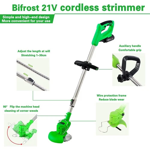 24V Cordless Strimmer Grass Trimmer Tree Cutter Garden Edger Electric 2Batteries - Picture 7 of 15