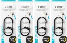 Nite Ize G-Series Dual Chamber Stainless Steel Carabiner 3 - Black 4-Pack 