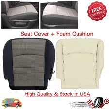 Driver Bottom Seat Cover & Foam Cushion For 2009-2012 Dodge Ram 1500 2500 3500