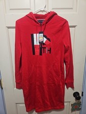 Tommy Hilfiger Red Long Hoodie Pullover Small