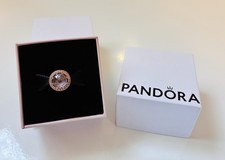 Pandora Radiant Heart Rose Gold Plated Pink Blush Jewelled Charm ALE MET